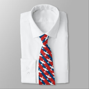 Gravata Padrão P-51 Striped vermelho e azul