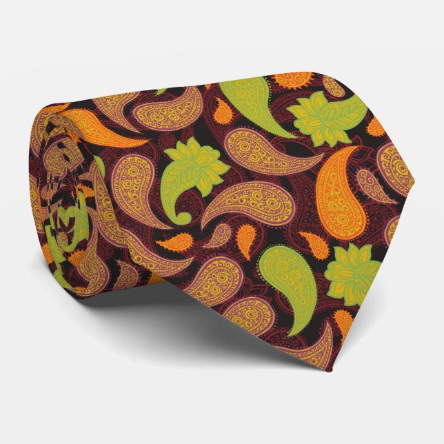 Gravata Padrão Paisley  (Rolled)
