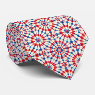 Gravata Padrão Patriótico de Tie-Dye Psicodélico