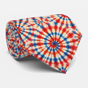 Gravata Padrão Patriótico de Tie-Dye Psicodélico