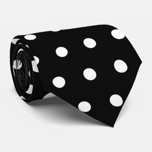 Gravata Padrão perfeito de pontos preto e branco clássic