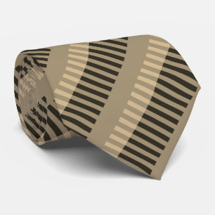 Gravata Padrão Preto-Castanho Striped