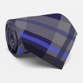 Gravata Padrão Preto da Cinza Azul Tartan Moderno