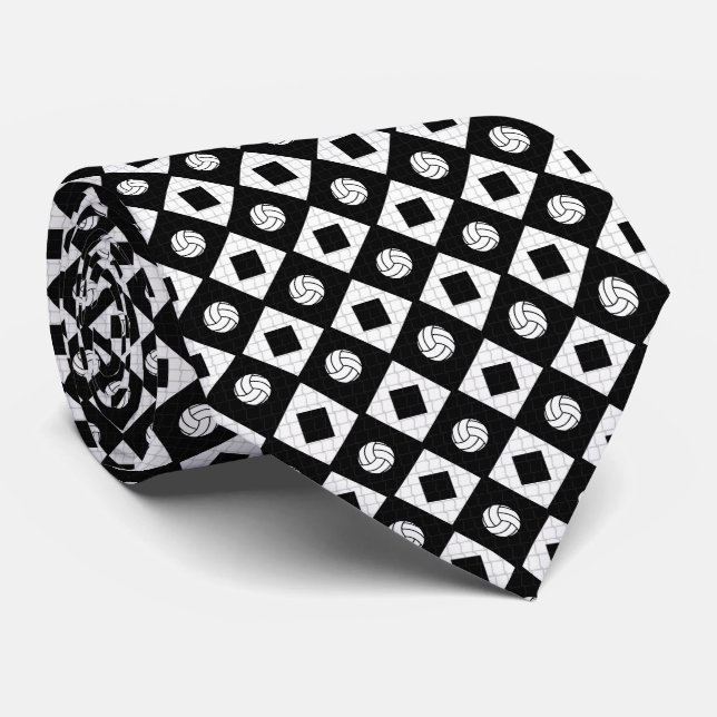 Gravata Padrão Preto de Estilo de Voleibol (Rolled)