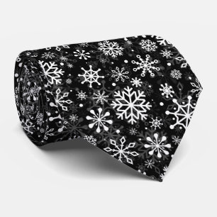 Gravata Padrão preto de flocos de neve sem emenda de Natal