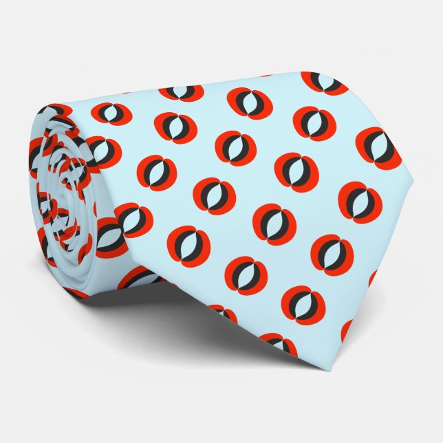 Gravata Padrão Preto Vermelho Azul Chic (Rolled)