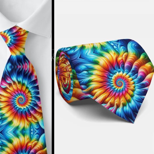 Gravata Padrão Psicanédico Tie-Dye (Criador carregado)