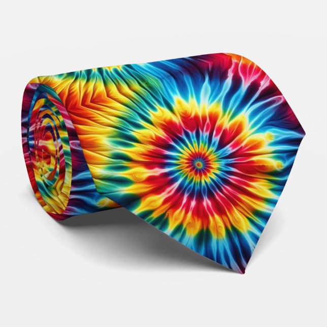 Gravata Padrão Psicanédico Tie-Dye (Rolled)