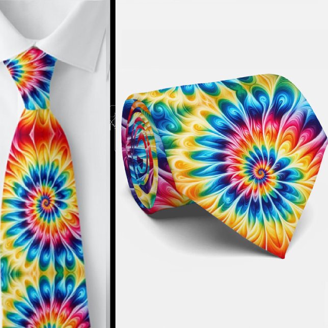 Gravata Padrão Psicanílico Tie-Dye (Criador carregado)