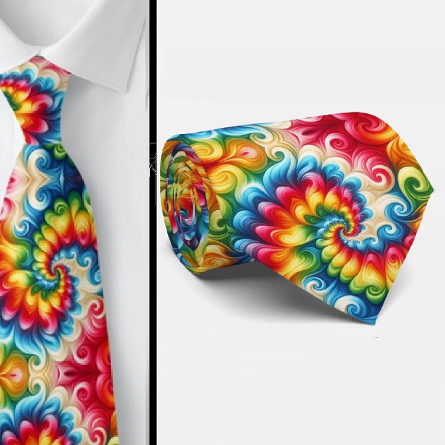 Gravata Padrão Psicodélico Tie-Dye (Criador carregado)