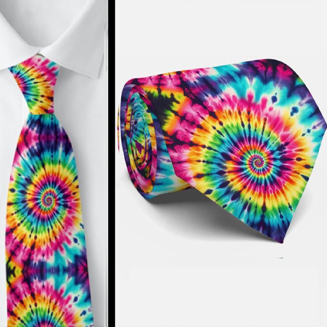 Gravata Padrão Psicotrópico Tie-Dye (Criador carregado)