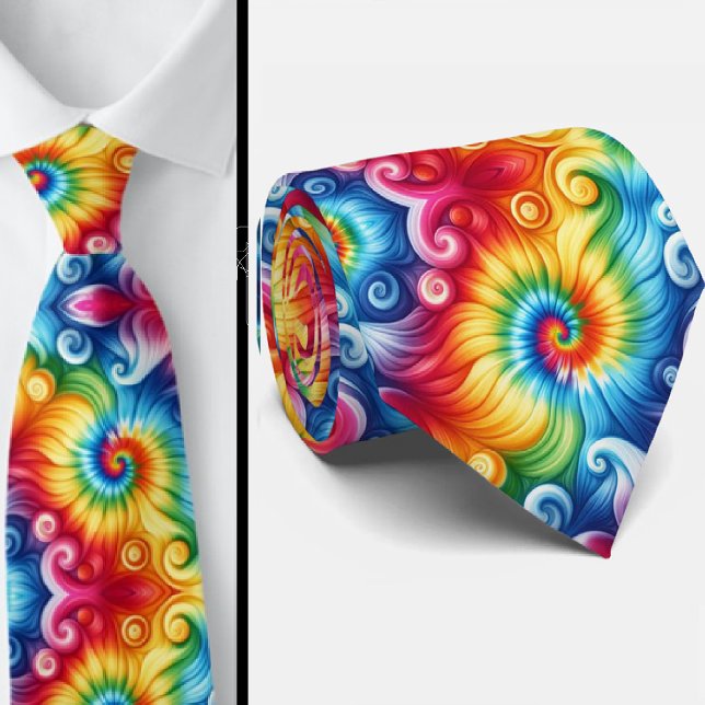 Gravata Padrão Psikedélico Tie-Dye (Criador carregado)
