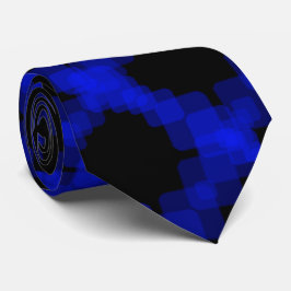 Gravata Padrão Quadrado Azul Verdadeiro Camadas Em Preto