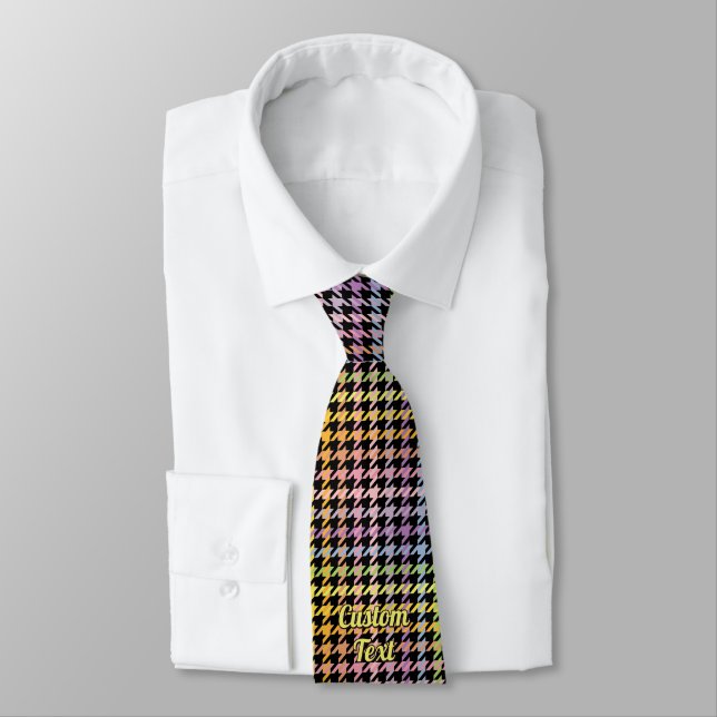 Gravata Padrão Rainbow Houndstooth (Amarrado)
