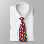 Gravata Padrão Red and Blue Striped E175<br><div class="desc">Um pouco brega e muito divertida, esta gravata no pescoço apresenta um padrão de E175s brancas sobre um fundo de listras vermelhas e azuis, fazer perfeito para seu trabalho na mesa, eventos de verão ou serviço na igreja. O reverso da gravata é azul e tem texto personalizável para um toque...</div>
