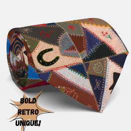 Gravata Padrão Retroativo Colorido de Correção Vintage