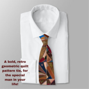 Gravata Padrão Retroativo Colorido de Correção Vintage