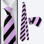 Gravata Padrão Roxo Preto Strike<br><div class="desc">Púrpura Negra Riscada Ligação do pescoço.</div>