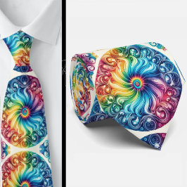 Gravata Padrão Tie-Dye Psicodélico