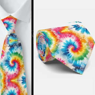 Gravata Padrão Tie-Dye Psicodélico