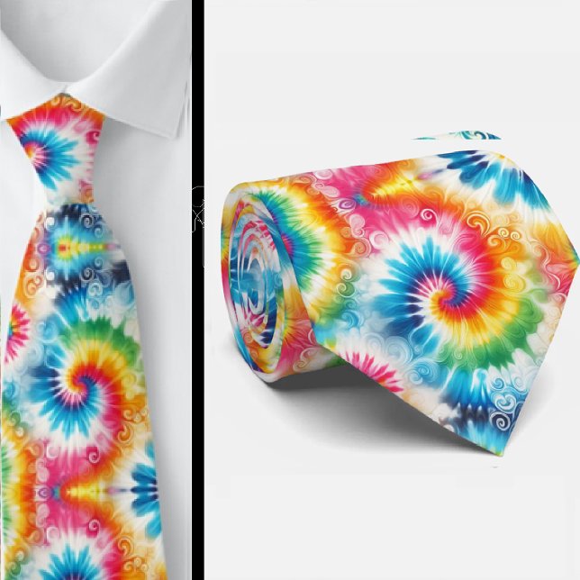 Gravata Padrão Tie-Dye Psicodélico (Criador carregado)