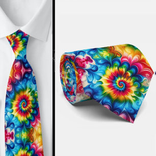 Gravata Padrão Tie-Dye Psicodélico