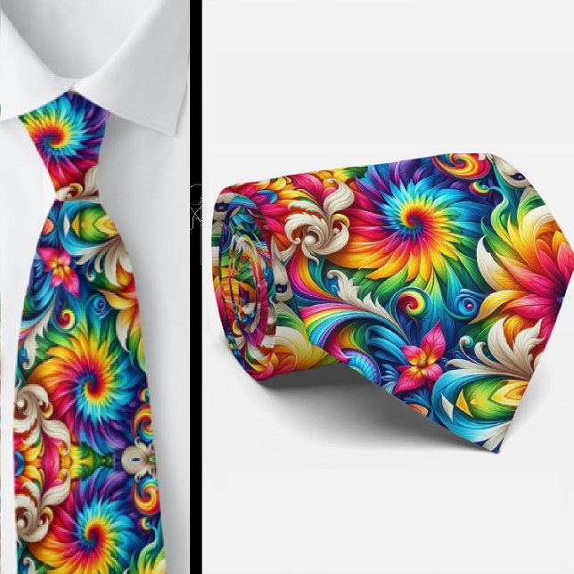Gravata Padrão Tie-Dye Psicodélico (Criador carregado)