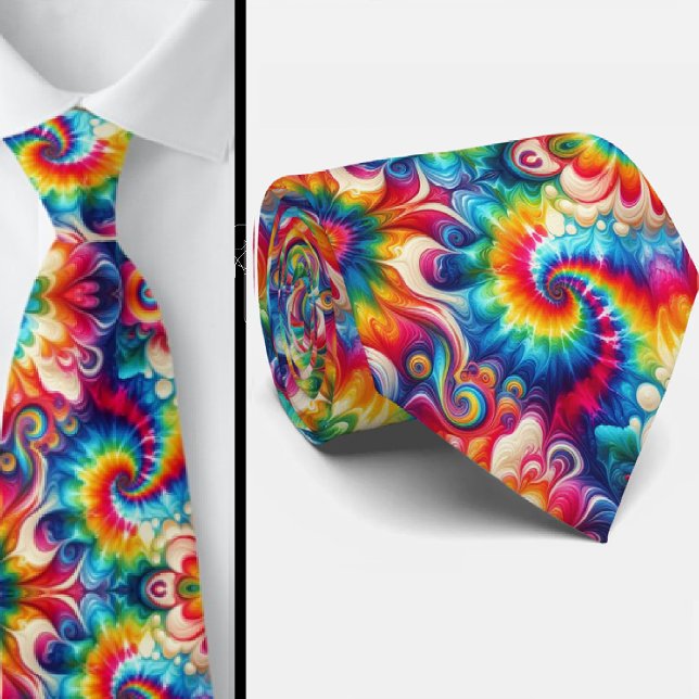 Gravata Padrão Tie-Dye Psicodélico (Criador carregado)