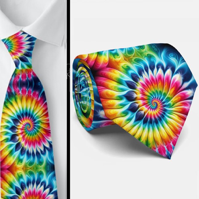 Gravata Padrão Tie-Dye Psicodélico (Criador carregado)
