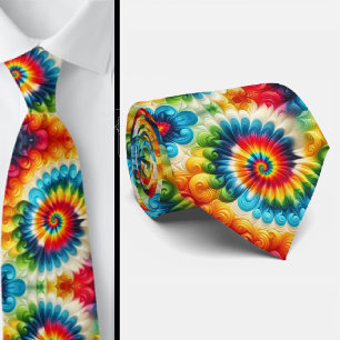 Gravata Padrão Tie-Dye Psicodélico