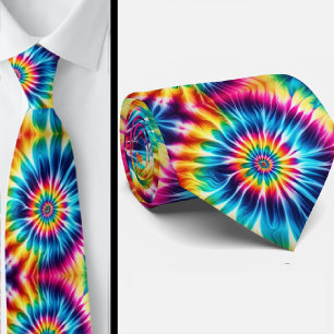 Gravata Padrão Tie-Dye Psicodélico