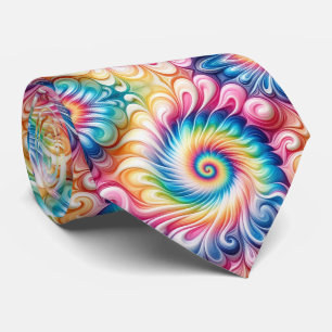 Gravata Padrão Tie-Dye Psicodélico