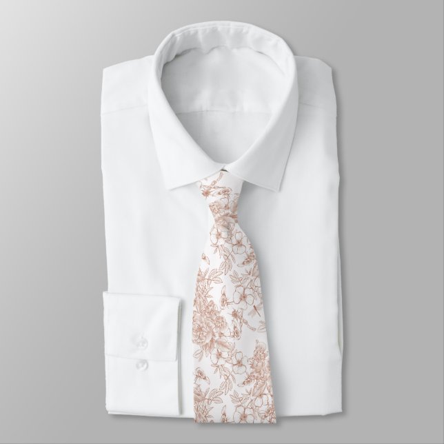 Gravata Padrão Toile-De-Jouy Casamento  (Amarrado)