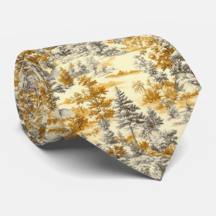 Gravata Padrão Toile de Jouy Floresta de Inverno (11)