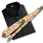 Gravata padrão tropical havaiana de pêssego<br><div class="desc">A gravata impressão havaiana apresenta uma combinação deliciosa de folhas tropicais azuis e pêssego em seu design cativante. A ilustração vibrante da gravata captura a atração das ilhas havaianas, infundindo um senso de paraíso tropical em qualquer conjunto. As matizes azul e pêssego criam uma paleta de cores harmoniosa, oferecendo um...</div>