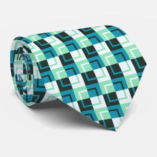Gravata Padrão Verde Azul Turquesa Teal