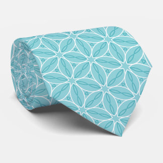 Gravata Padrão Verde-Teal e Branco
