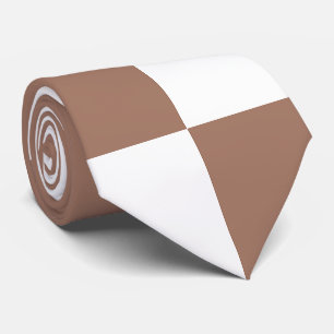 Gravata Padrão verificado em branco e Mocha Mousse
