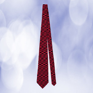 Gravata Padrão Vermelho e Preto de Arkansas Checker