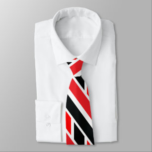 Gravata Padrão Vermelho Preto e Branco