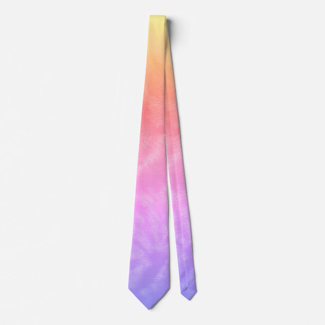 Gravata Padrão Vibrante de Tinta Tie Dye Rosa com Acentos  (Frente)