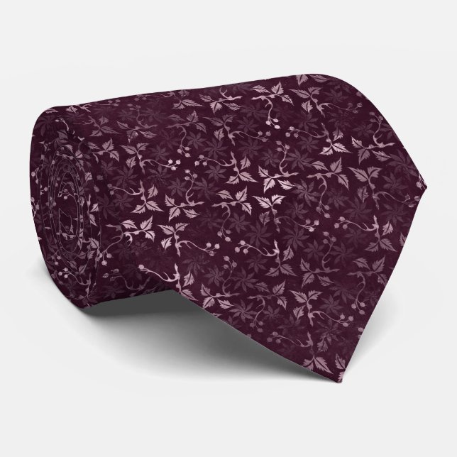 Gravata Padrão Vinho de Amora  (Rolled)