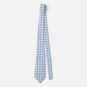 Gravata Padrão Xadrez Azul Claro Estampa Xadrez Clássica