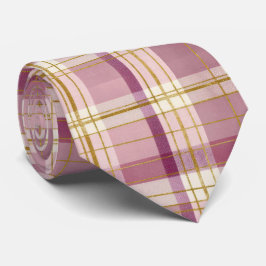 Gravata Padrão Xadrez Rosa Elegante e Clássico