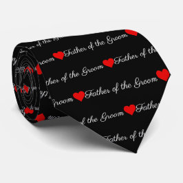 Gravata Padre do Groom Black Red Heart Tie