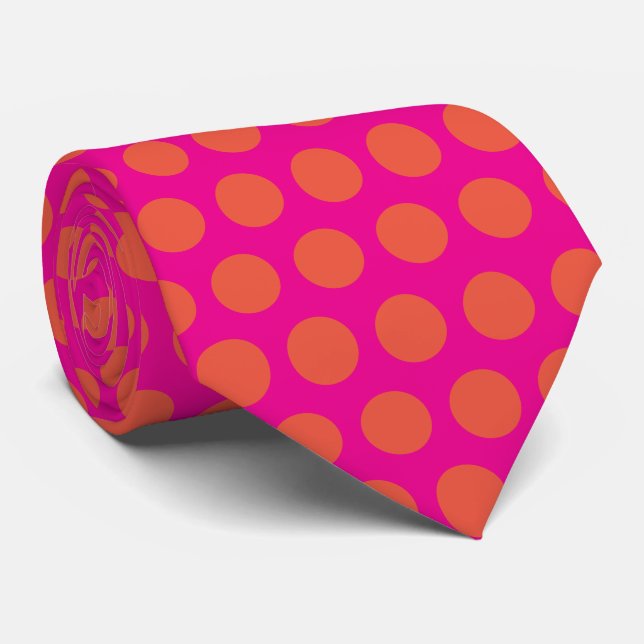 Gravata Padrões Abstratos Laranja Rosa Presente Personaliz (Rolled)