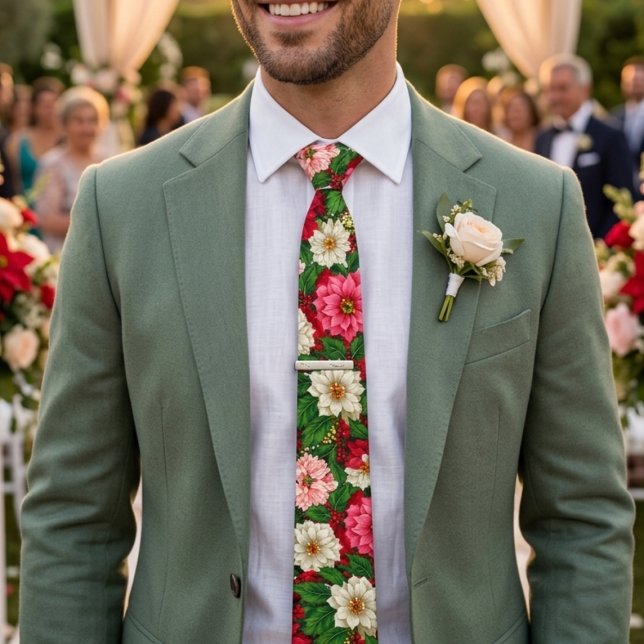 Gravata Padrões Coloridos de Flores (Criador carregado)