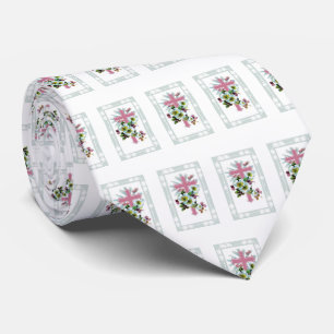 Gravata Padrões De Flores E Cruzamentos