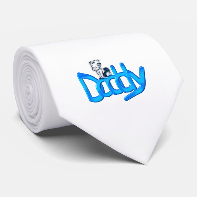 Gravata Pai Azul (Rolled)