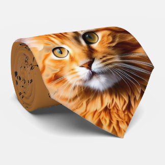 Gravata Pai de Gato Laranja Comprimido de Gato